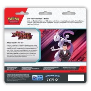 Pokemon TCG Destined Rivals 3BB Blister Pack - Achterkant