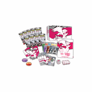 Pokemon TCG Reshiram White Flare Elite Trainer Box complete contents spread showing booster packs, cards, and accessories
