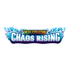 Officieële copyrighted logo van Pokémon Mega Evolution Chaos Rising